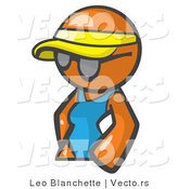 Vector of Orange Girl Wearing a Visor and Shades by Leo Blanchette