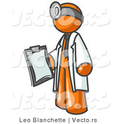Vector of Orange Guy Doctor Holding a Clipboard by Leo Blanchette