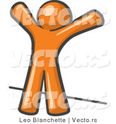 Vector of Orange Guy Facing Wall, His Arms Up, Prepared to Be Searched by Law Enforcement by Leo Blanchette