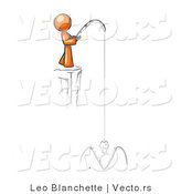 Vector of Orange Guy Fishing on a Cliff by Leo Blanchette