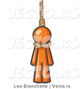 Vector of Orange Guy Hanging from a Rope by Leo Blanchette