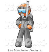 Vector of Orange Guy in Scuba Gear by Leo Blanchette