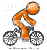 Vector of Orange Guy Riding a Bicycle by Leo Blanchette