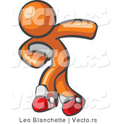 Vector of Orange Guy Rugby Player by Leo Blanchette