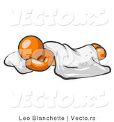 Vector of Orange Guy Sleeping Under Blanket by Leo Blanchette