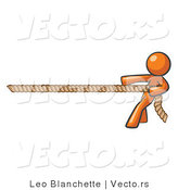 Vector of Orange Guy Tugging on a Rope by Leo Blanchette