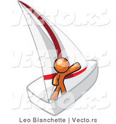 Vector of Orange Guy Waving on a Sailboat by Leo Blanchette