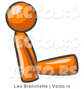 Vector of Orange Guy with Good Posture, Sitting up Straight by Leo Blanchette