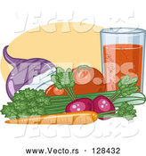 Vector of Organic Veggies; Turnip, Tomatoes, Celery, Carrot and Radish by R Formidable