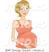 Vector of Pregnant Girl Holding Her Belly by BNP Design Studio