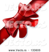 Vector of Present Wrapped with a Red Bow and Ribbon by Leo Blanchette