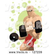 Vector of Professional Strong Guy Lifting Dumbbells by Mayawizard101