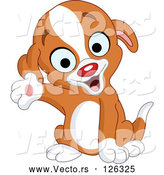 Vector of Puppy Smiling and Presenting with One Paw by Yayayoyo
