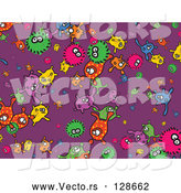 Vector of Purple Background of Colorful Bacteria by Prawny