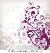 Vector of Purple Flourish Vines Background Design on White Background Version 6 by OnFocusMedia