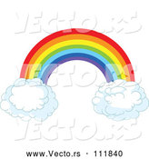 Vector of Rainbow Arch over White Puffy Cloud by Pushkin