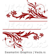 Vector of Red Vines Frame with Blank Copyspace by Vector Tradition SM