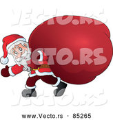 Vector of Santa Carrying Huge Gift Sack by Visekart