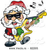 Vector of Santa Claus Playing a Guitar by Dennis Holmes Designs