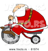 Vector of Santa Claus Testing Trike by Djart
