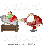 Vector of Santa Transporting Elf by Rocket Launch by Djart