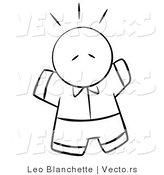 Vector of Scared or Excited Person - Coloring Page Outlined Art by Leo Blanchette