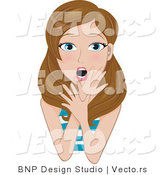 Vector of Shocked Girl Touching Her Face by BNP Design Studio