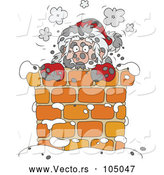 Vector of Sooty Santa in a Chimney by Alex Bannykh