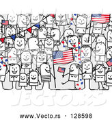 Vector of Stick People Characters with an American Flag by NL Shop