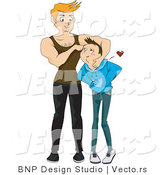 Vector of Strong Gay Man Scruffing up His Boyfriend by BNP Design Studio