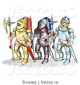 Vector of Three Knights by Snowy