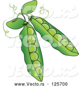 Vector of Two Green Pea Pods by Pams Clipart