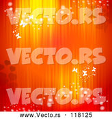 Vector of Valentine Background of Red and Orange Lights with Hearts and Butterflies by Merlinul