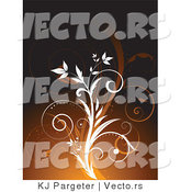 Vector of White and Brown Floral Vines - Background Design by KJ Pargeter