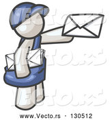 Vector of White Mail Guy Delivering a Letter by Leo Blanchette