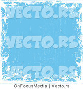 Vector of White Vines with Sparkles over a Grungy Blue Background by OnFocusMedia