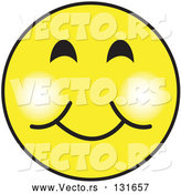 Vector of Yellow Smiley Face Graphic with a Closed Lip Smile by Andy Nortnik