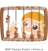 Vector of Young Girl Playing with a Wooden Abacus by BNP Design Studio