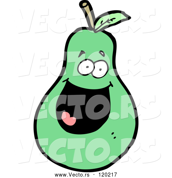 Cartoon Vector of Pear Mascot