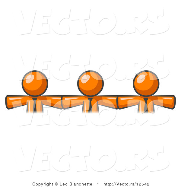 Vector of 3 Orange Business Guys Wearing Ties