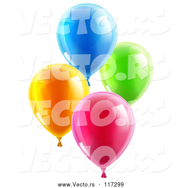 Vector of 3d Colorful Party Balloons