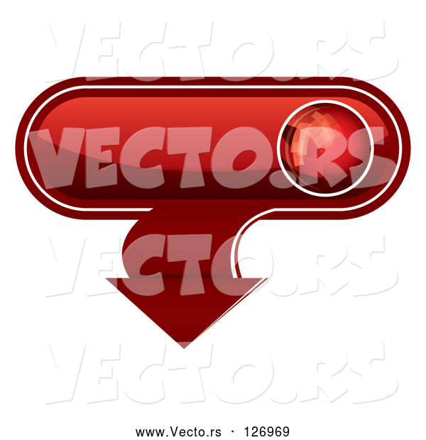 Vector of 3d Red Download App Button