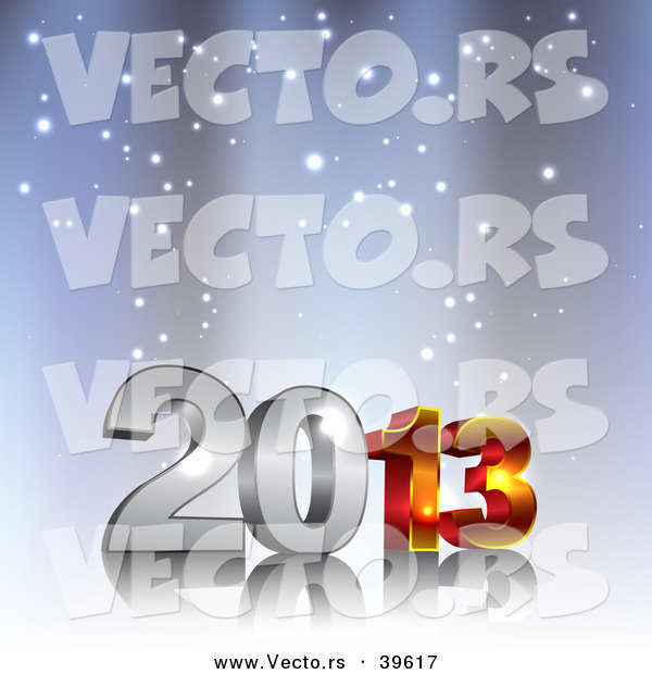 Vector of a 3d 2013 in Snow Background Design
