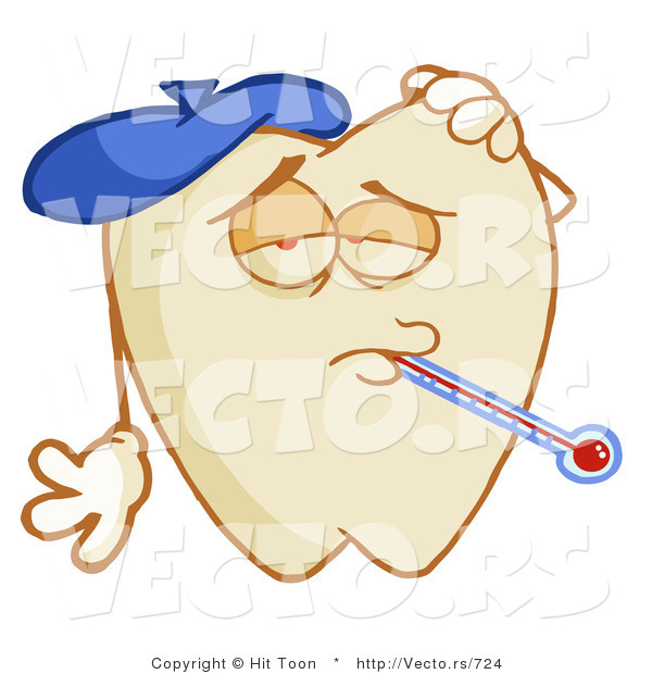 Vector of a Aching Cartoon Tooth Character