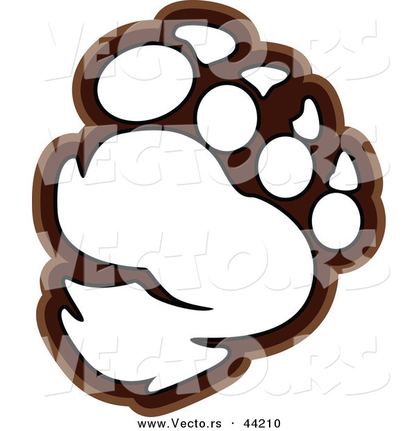 Vector of a Bear Paw Outlined Coloring Page