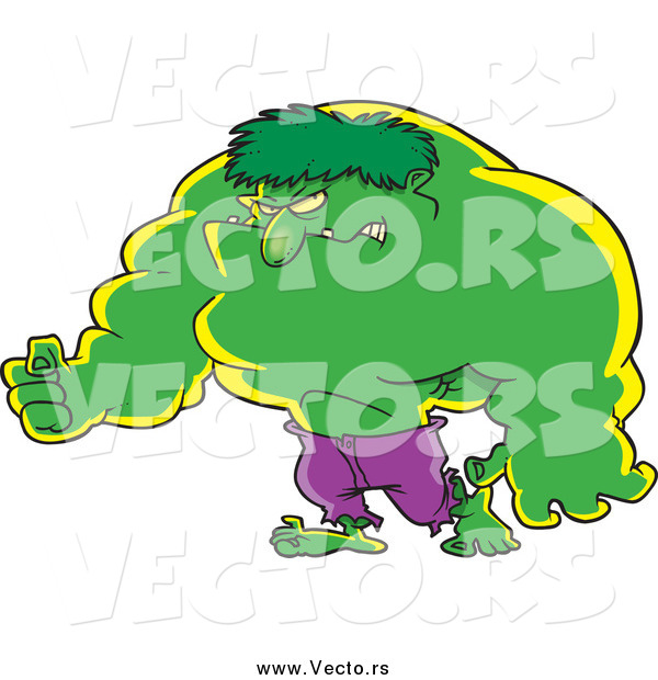 Vector of a Big Green Hulk Man