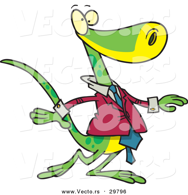 Vector of a Businessman Lizard - Cartoon Style