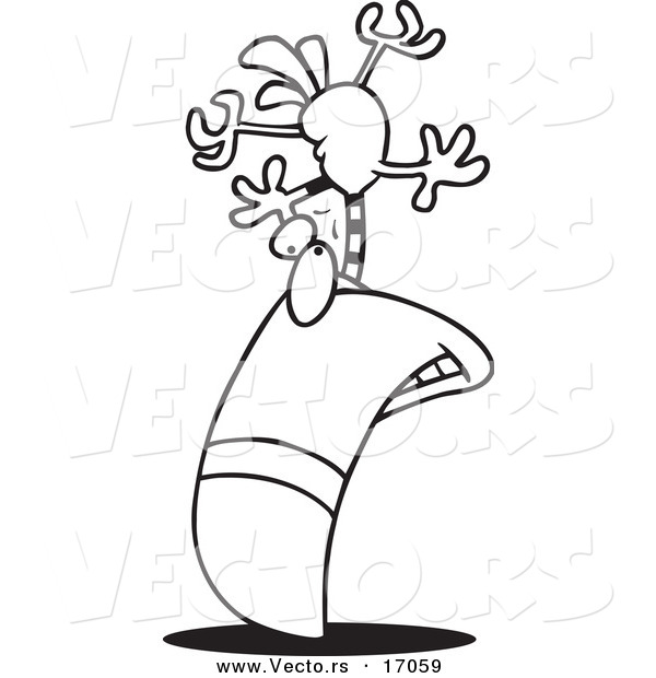 Vector of a Cartoon Big Billed Toucan - Coloring Page Outline