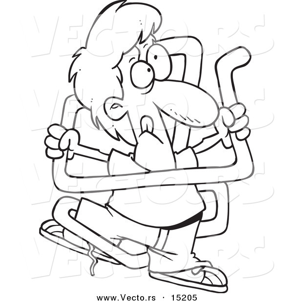Vector of a Cartoon Boy Tangled in Neon Tubing - Coloring Page Outline