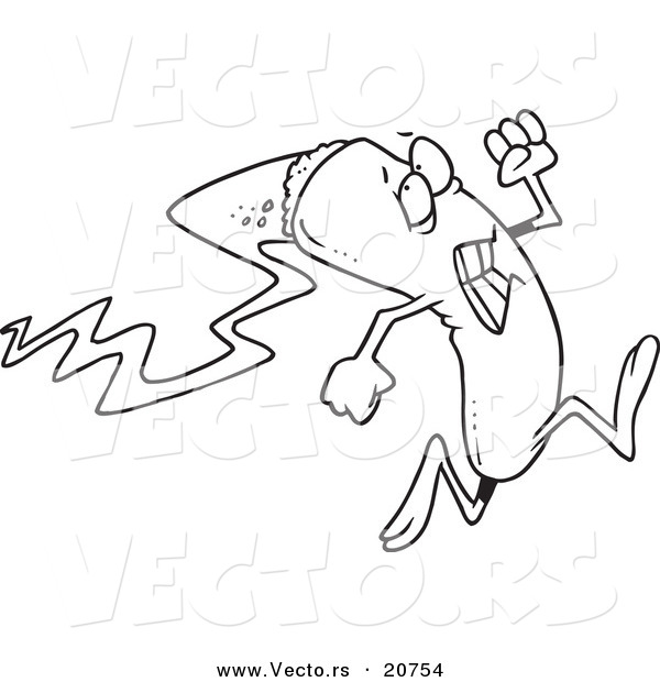 Vector of a Cartoon Burning Cigar - Coloring Page Outline